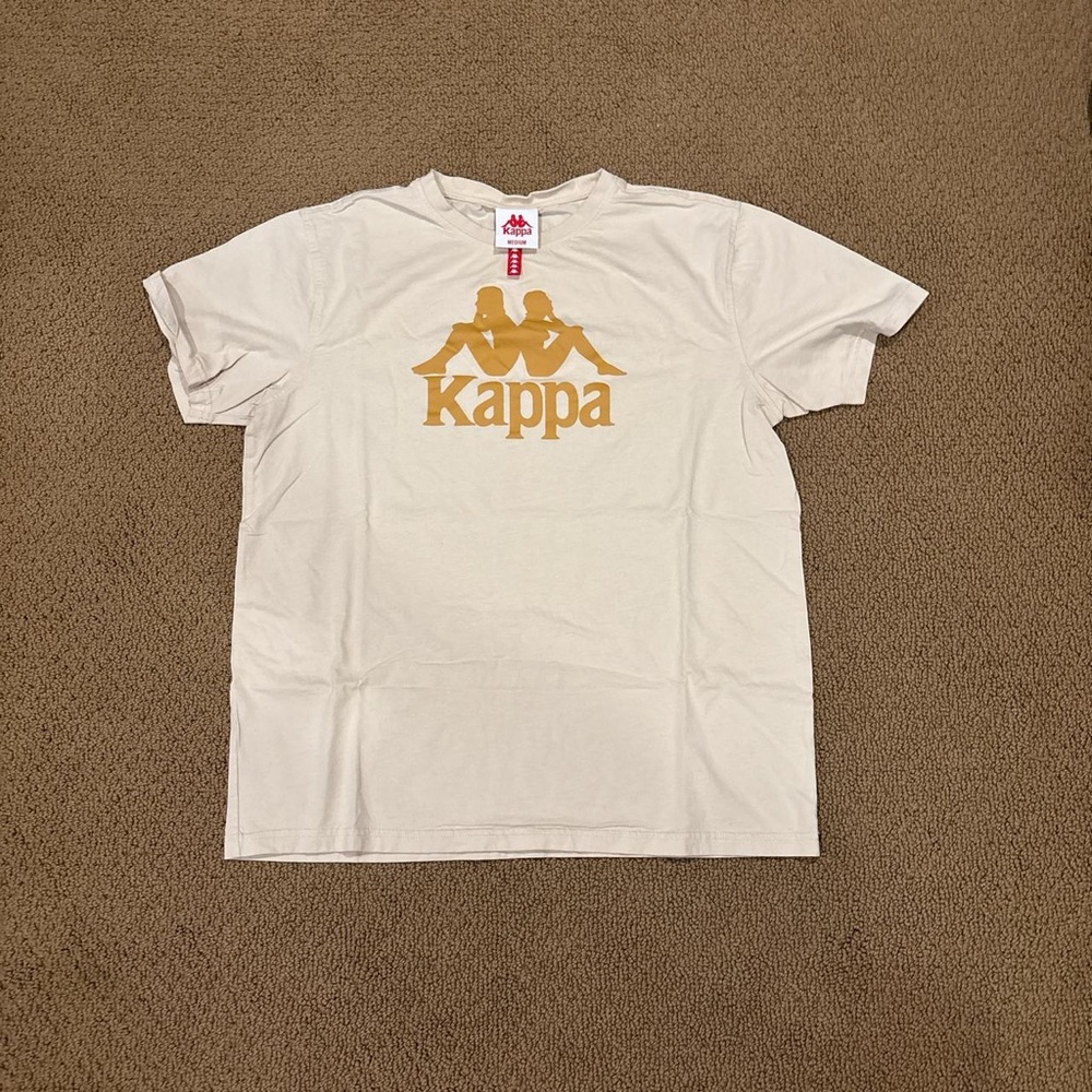 Kappa Men's Cream and Yellow T-shirt